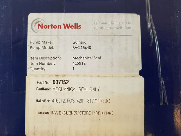 John Crane Mechanical Seal Only 0550-1500-370157