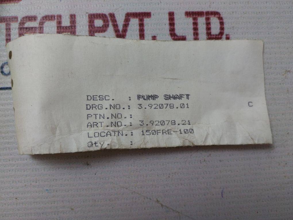 Johnson 3.92078.21 Pump Shaft