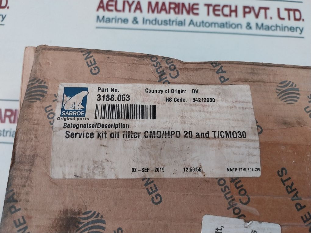 Johnson Controls 3188.063 Oil Filter Service Kit