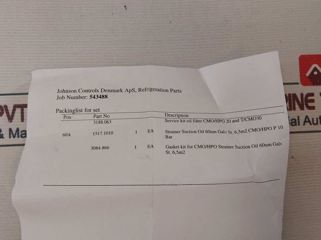 Johnson Controls 3188.063 Oil Filter Service Kit Cmo/Hpo 20 And T/Cmo30