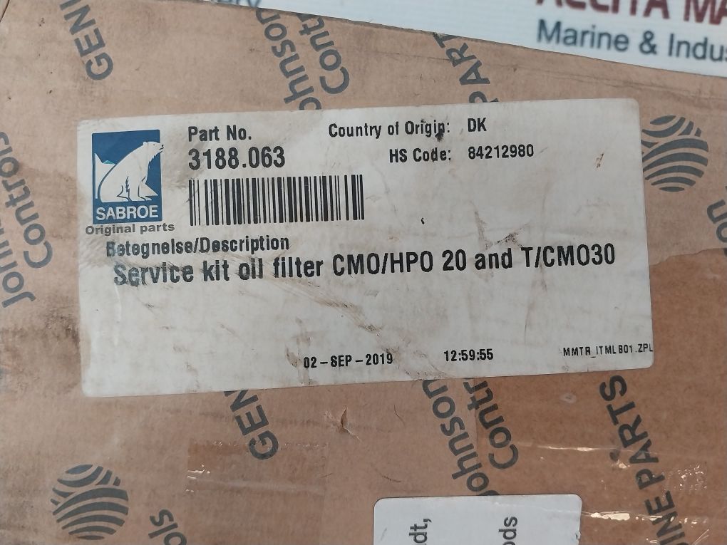 Johnson Controls 3188.063 Oil Filter Service Kit Cmo/Hpo 20 And T/Cmo30