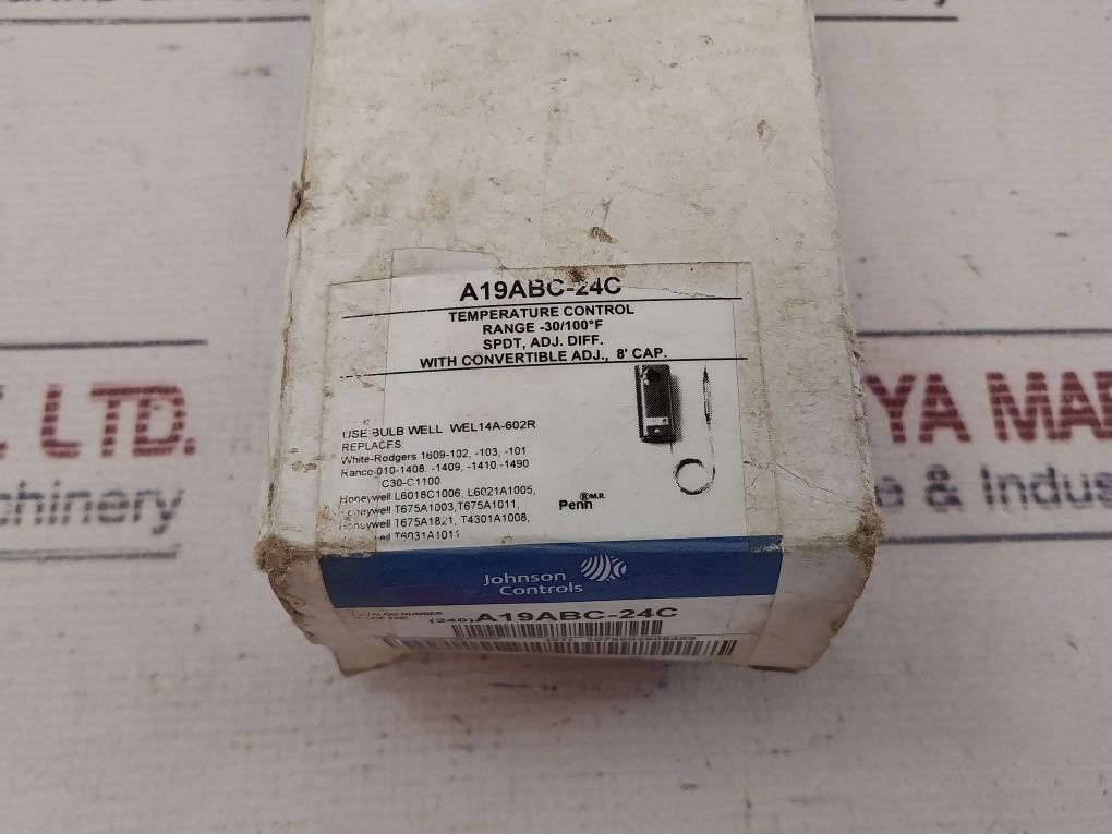 Johnson Controls A19Abc-24 Temperature Control -30/100°F