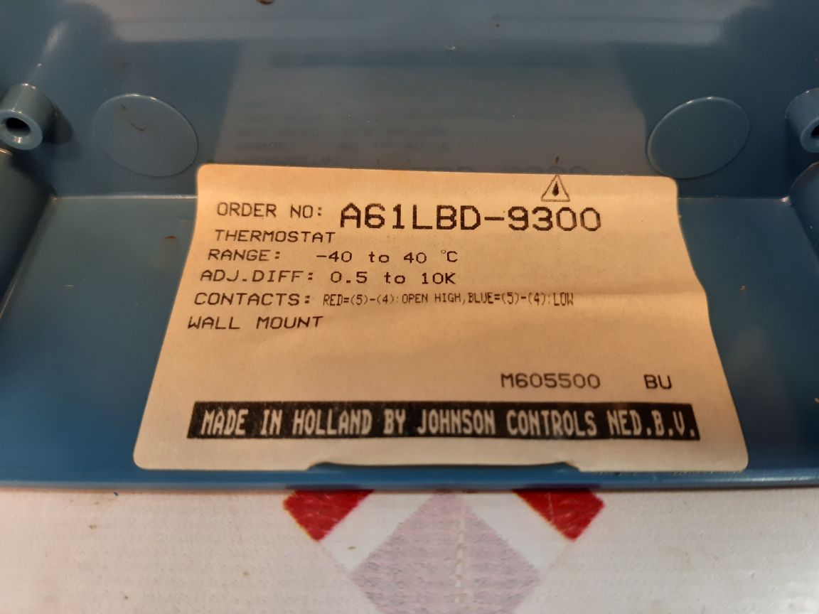 Johnson Controls A61Lbd-9300 Thermostat
