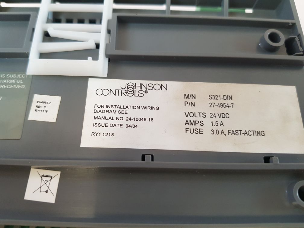 Johnson Controls Cardkey S321-din Intelligent Two Door Controller 27-4954-7