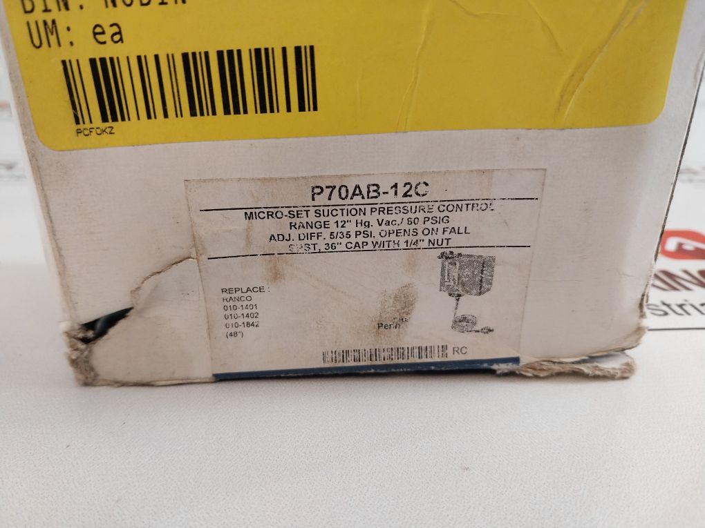 Johnson Controls P70Ab-12C Micro-set Suction Pressure Control 24-7664-1601