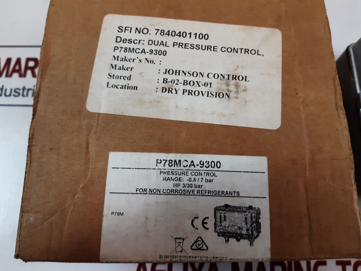 Johnson Controls P78Mca-9300 Pressure Control – Aeliya Marine Tech