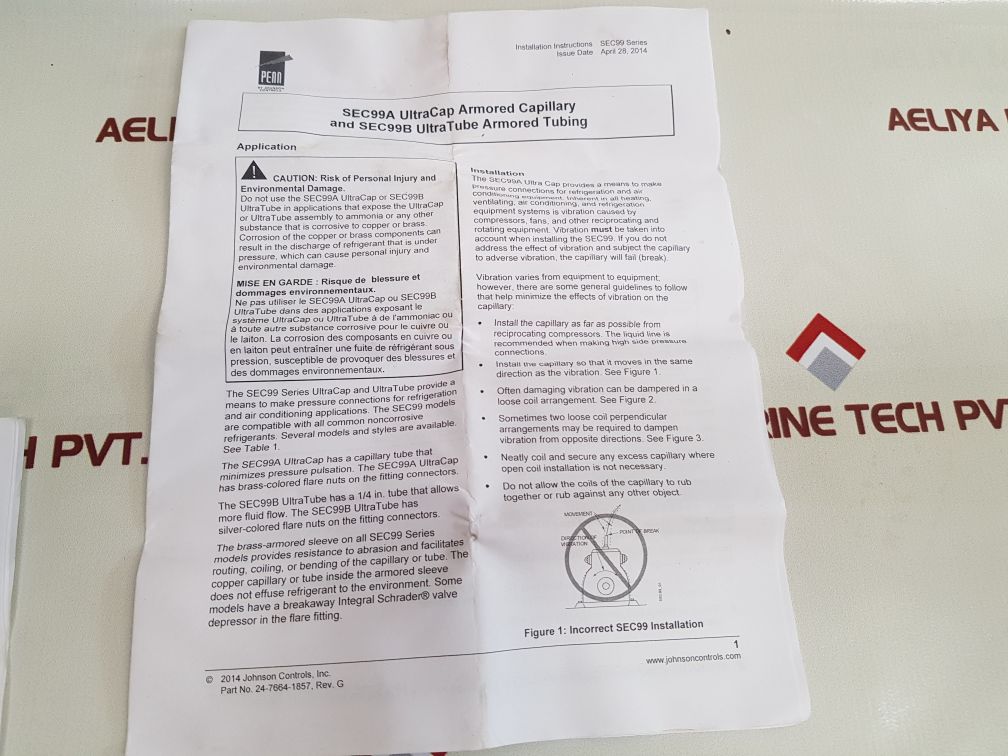 Johnson Controls Sec99Aa-24 Ultracap 24” Length Armored Capillary