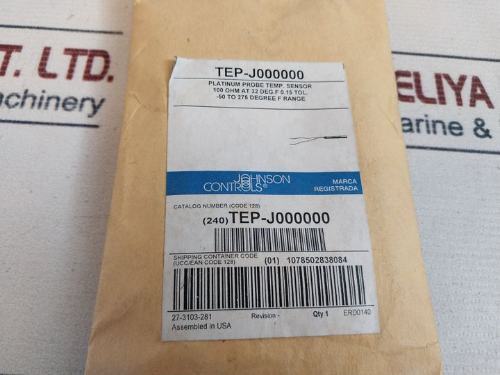 Johnson Controls Tep-j000000(B) Platinum Temperature Sensors 100 Ohm Pt
