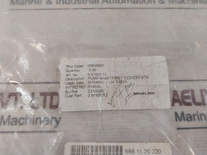 Johnson Fre.40.110-g2 Pump Shaft