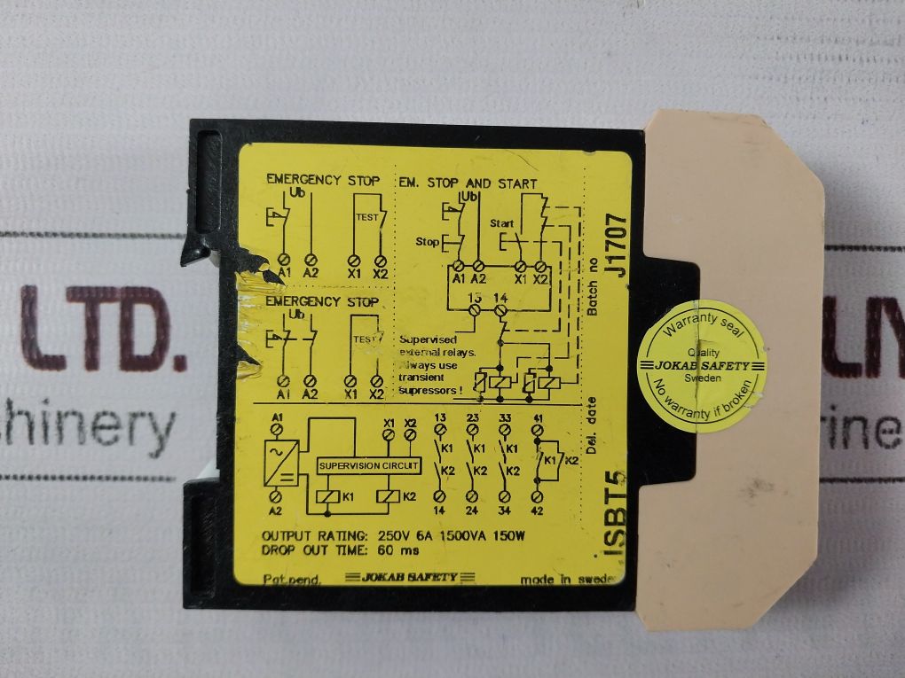 Jokab Safety Relay Jsbt5 12V Dc