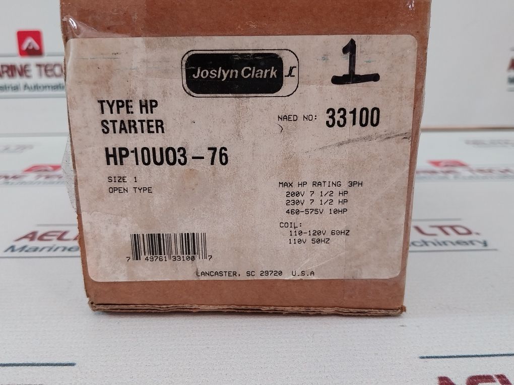 Joslyn Clark Hp10U03 Motor Starter