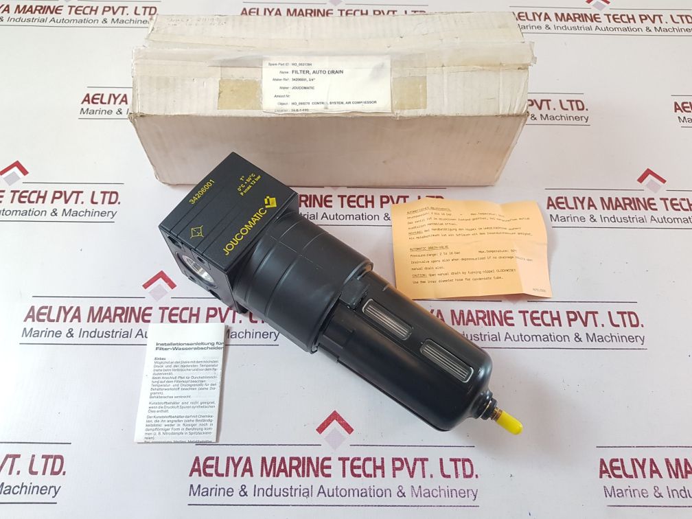 Joucomatic 34206001 3/4” auto drain filter