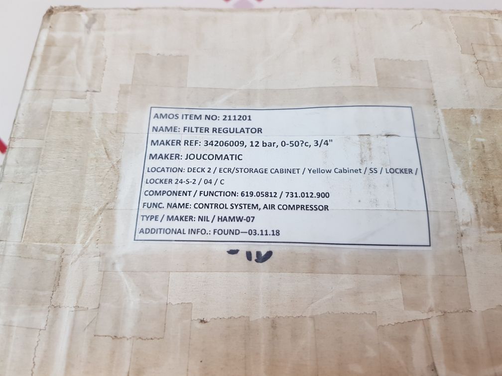 Joucomatic 34206009 filter regulator