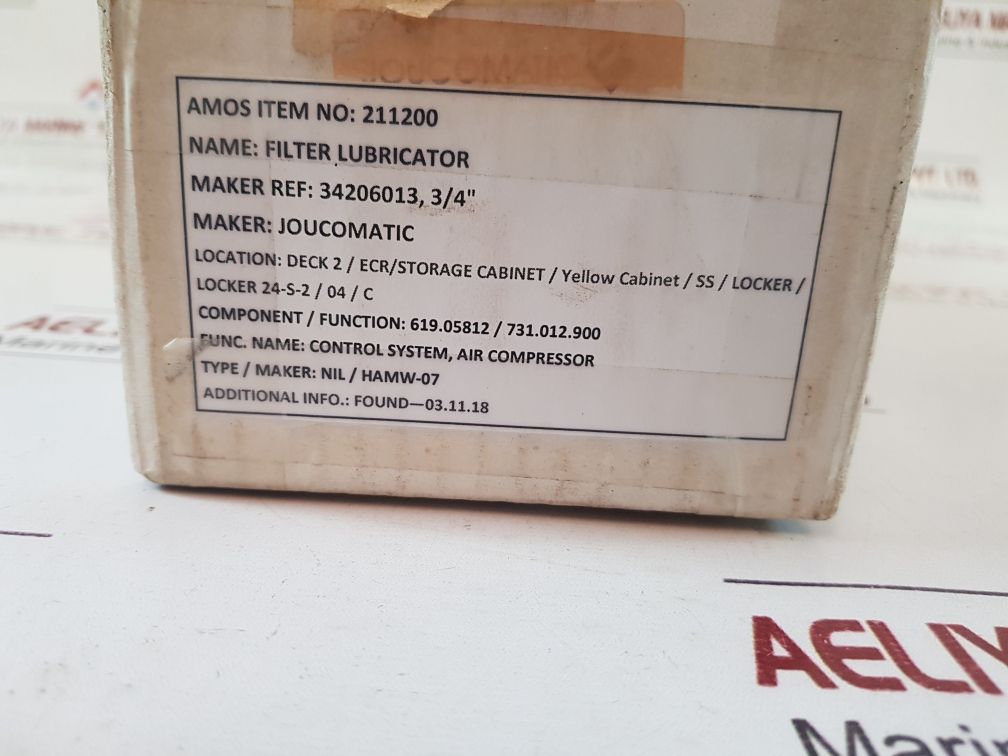 Joucomatic 34206013 filter lubricator