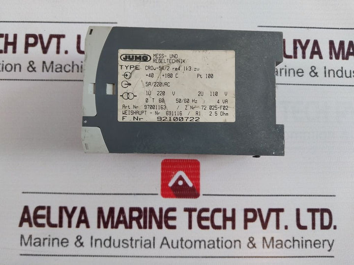 Jumo Cr0W-54/2.Re4.Ik3.Zv Temperature Controller 5A/220Vac