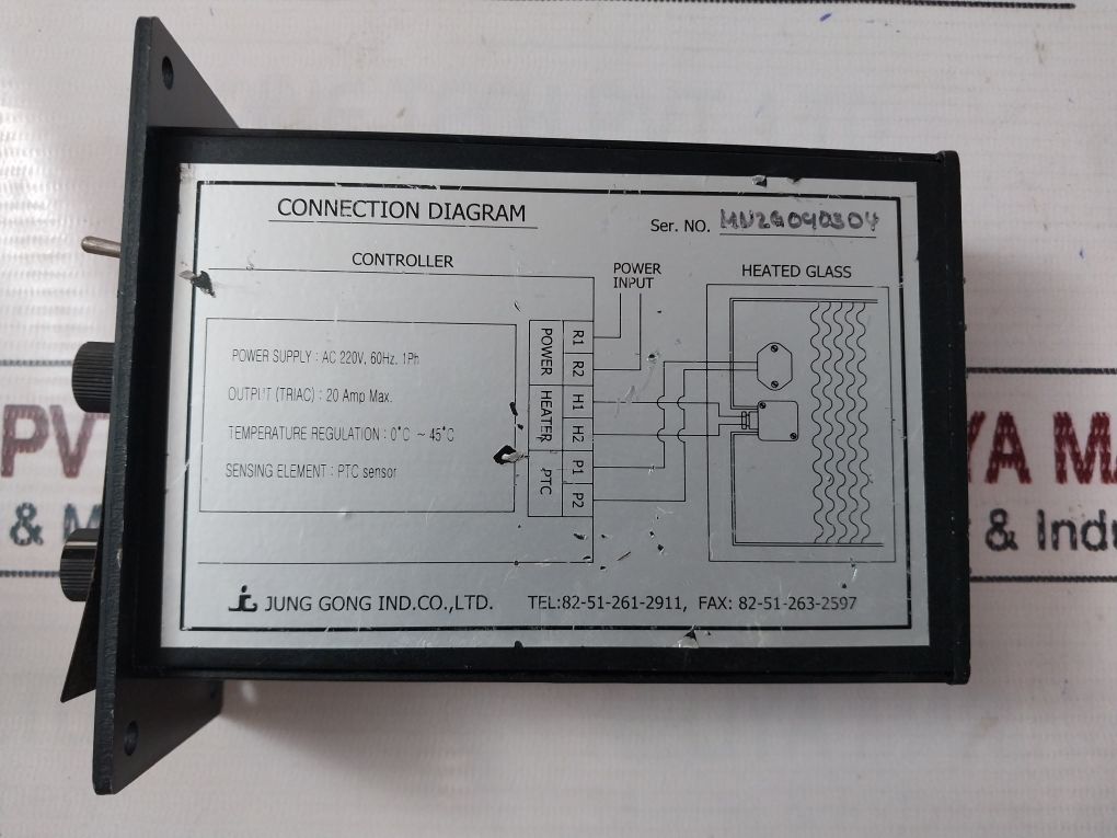Jung Gong Heating Glass Controller Ac 220V, 60 Hz, 1 Ph