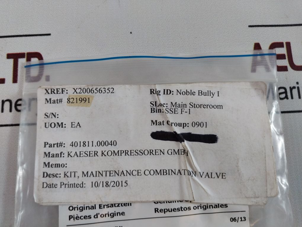 Kaeser 401811.00040 Combination Valve Maintenance Kit