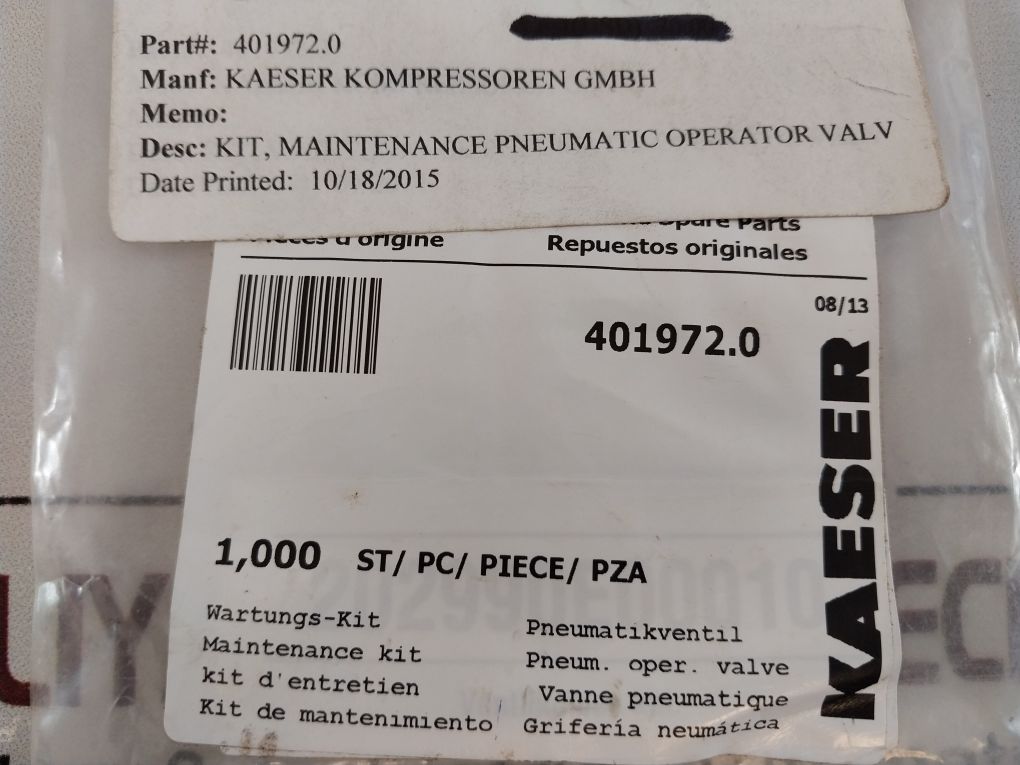 Kaeser 401972.0 Pneumatic Operator Valve Maintenance Kit