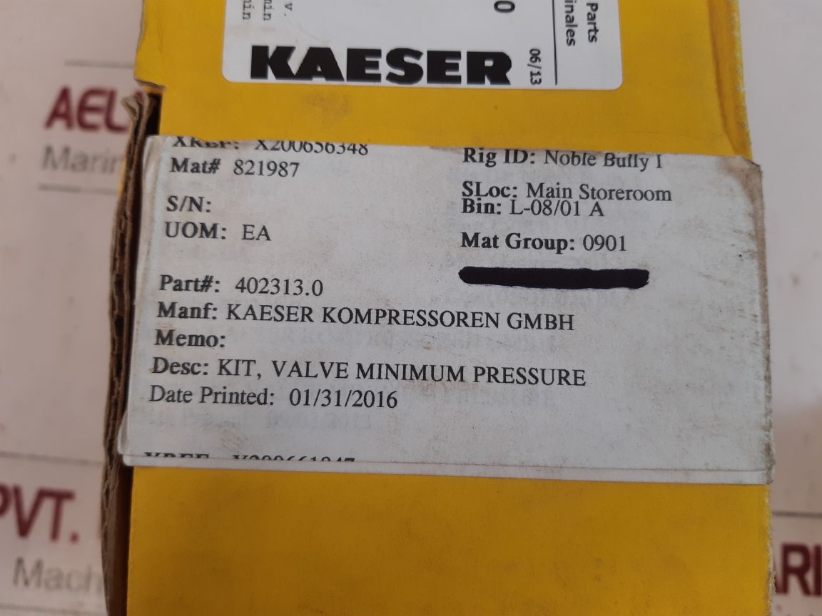 Kaeser 402313.0 Minimum Pressure Valve Kit