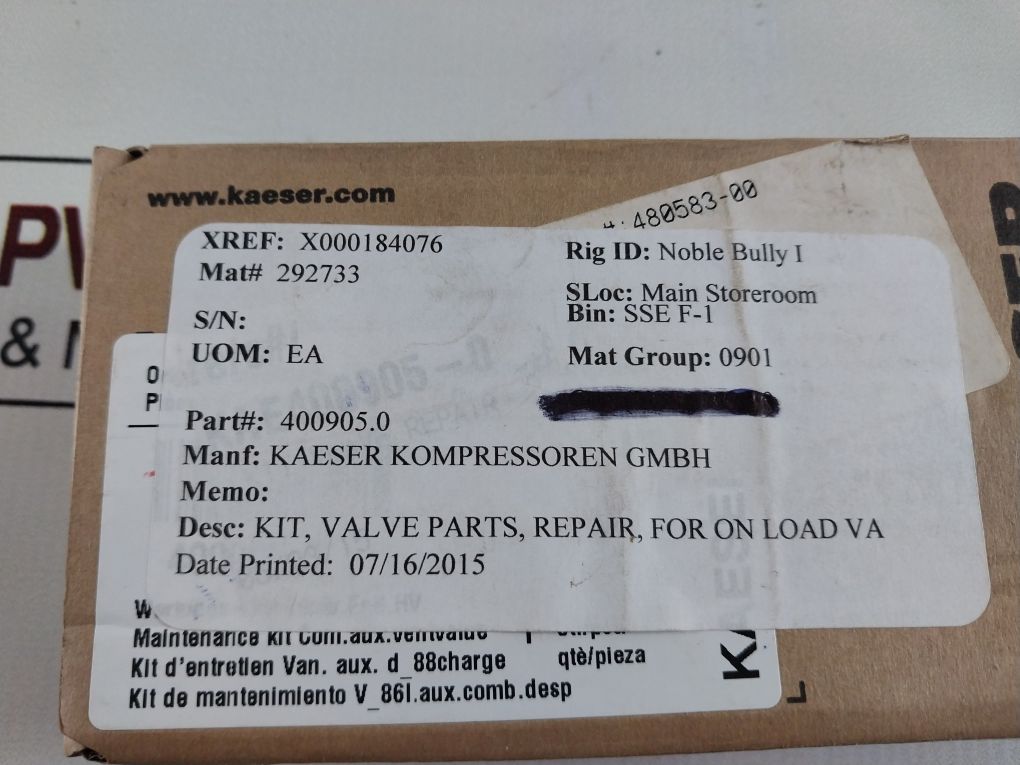 Kaeser 6012 C1,0 Fkm Ms Valve Repair Kit