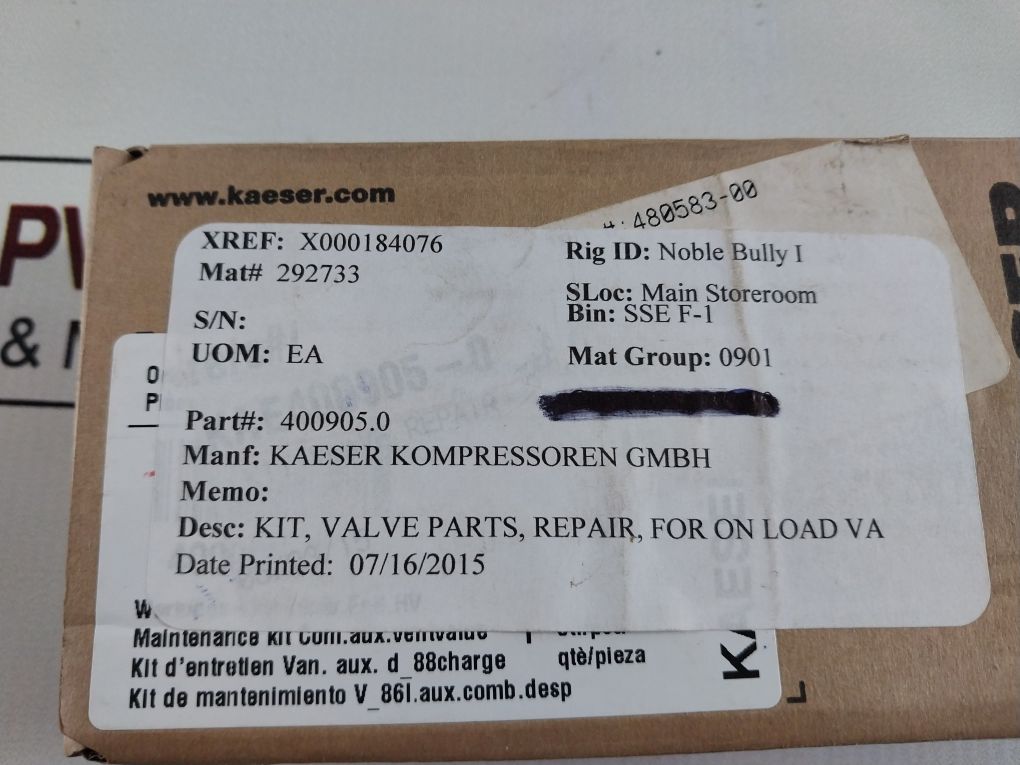 Kaeser 6012 C1,0 Fkm Ms Valve Repair Kit