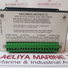 Kahlenberg Wt-25700 Automatic Signal Timer Control