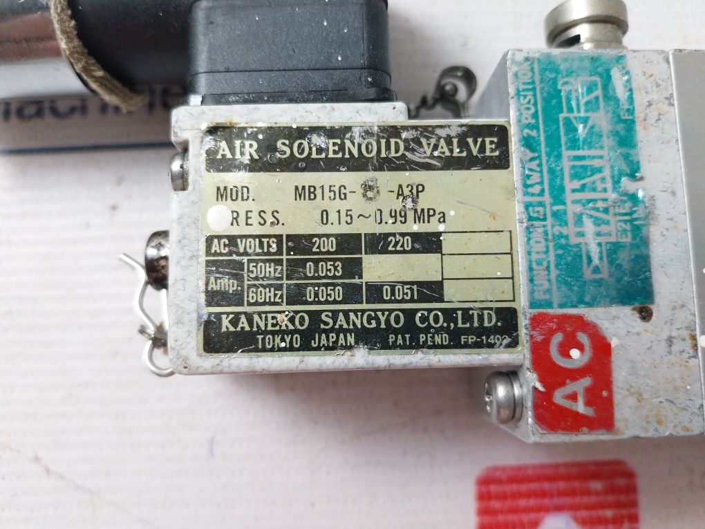 Kaneko Sangyo Mb15G-8-a3P Air Solenoid Valve 50Hz