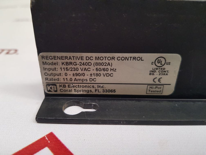 Kb Electronics Kbrg-240D(8802A) Regenerative Dc Motor Control