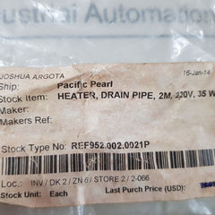 Kdl-sr Drain Heater Pipe Cable 456554-000
