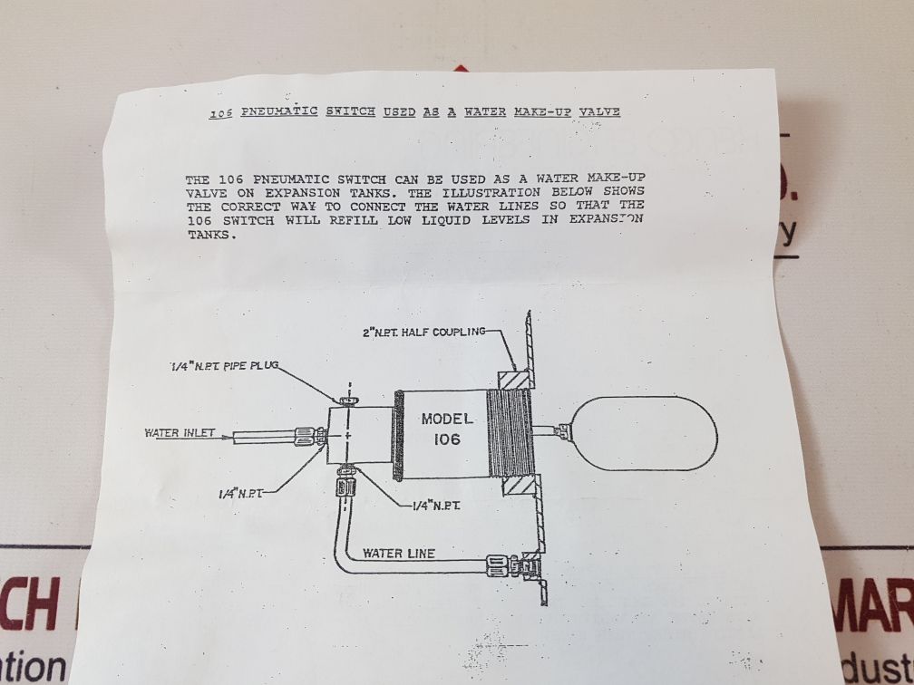 Kenco 106 Pneumatic Float Switch free shipping