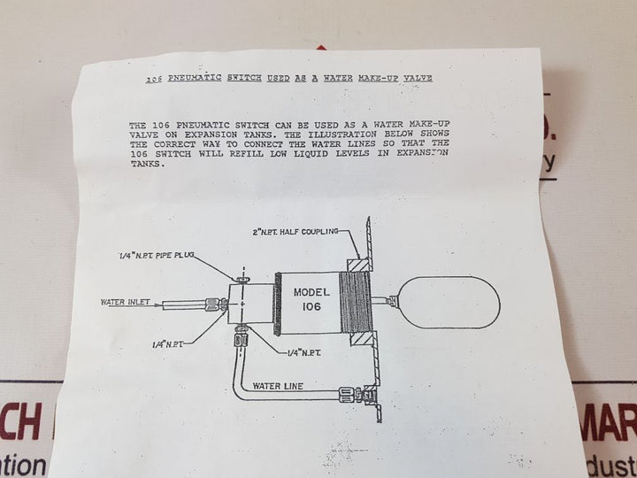 Kenco 106 Pneumatic Float Switch free shipping