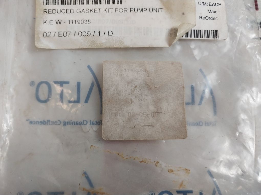 Kew 1119035 Reduced Gasket Kit For Pump Unit