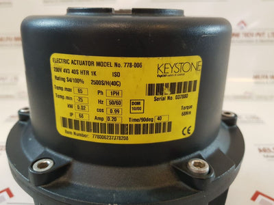 Keystone 778-006 Valve Control With Electric Actuator