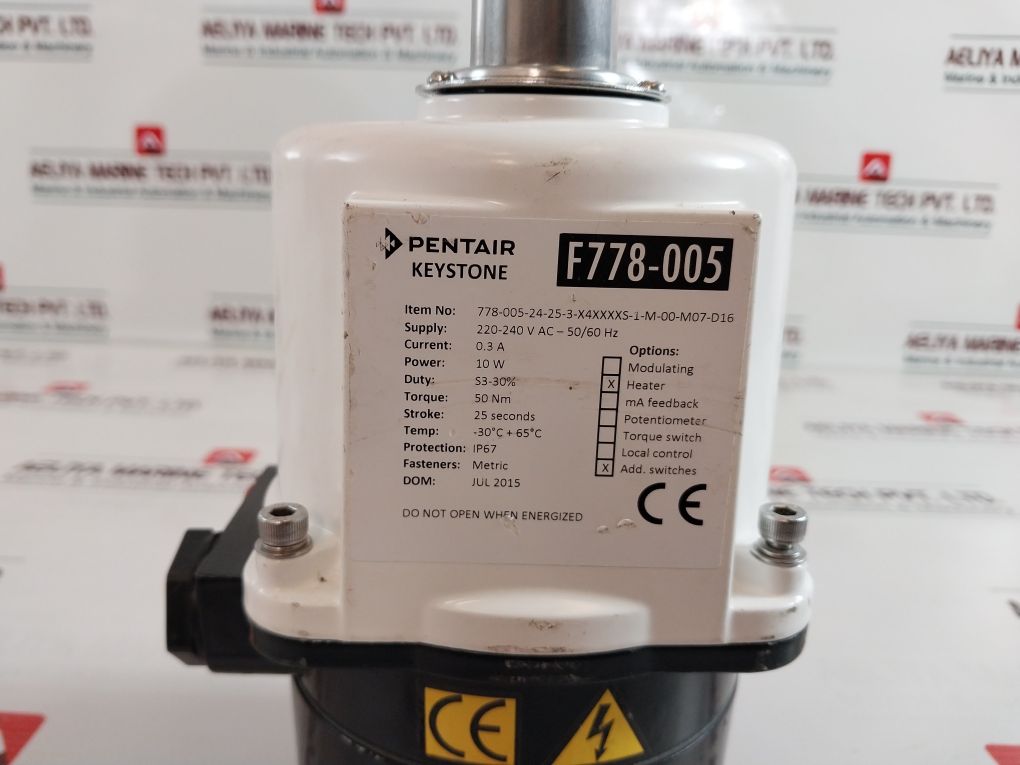 Pentair Keystone F778-005 Electric Actuators 220-240V Ac