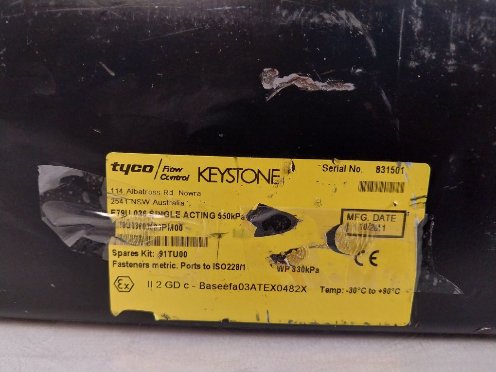 Keystone F79U 036 Single Acting 550Kpa