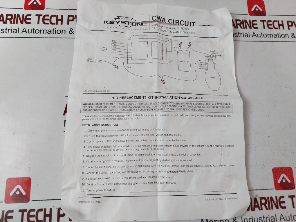 Keystone M400Ml5Ac4M500K Ballast Kit Mh-400A-p-ca /B Transformer