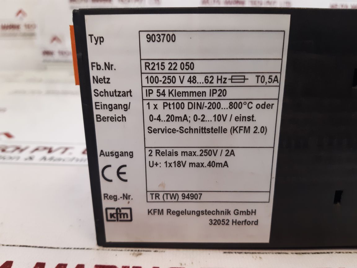 Kfm 903700 Temperature Controller
