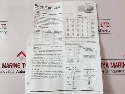 Kidde-fenwal 27121-0 Fire Heat Detector 12-e27121-000-04 190F
