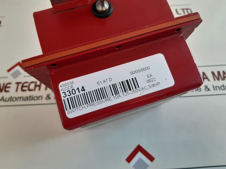 Kidde-fenwal 3Pdt Pressure Operated Switch