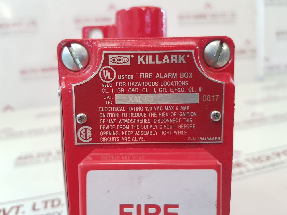 Killark Hubbell Xal-53 Fire Alarm Station With Pull Ring
