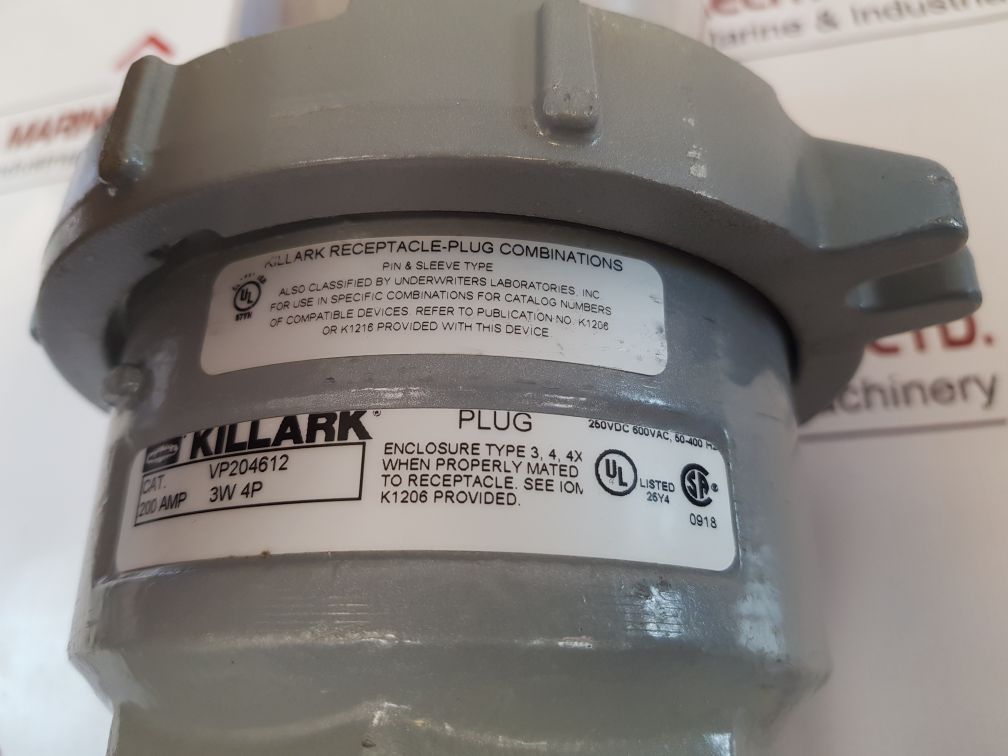 Killark Hubbell Vp204612 Receptacle-plug Combinations