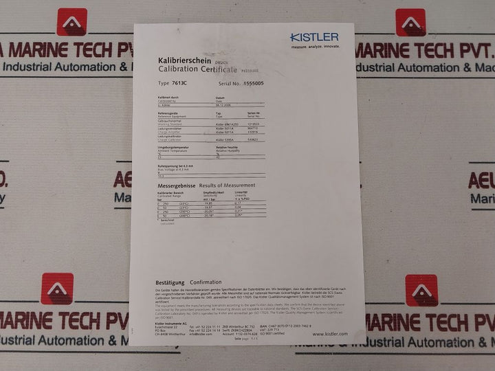 Kistler 7513A Pressure Sensor 7613Ca/7613C