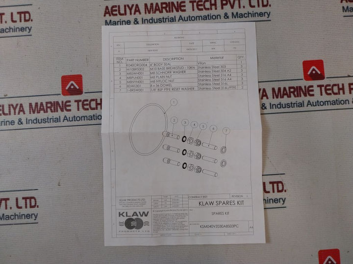Klaw Ksm040Vz030Abs03Pc-s Breakaway Coupling Spares Kit