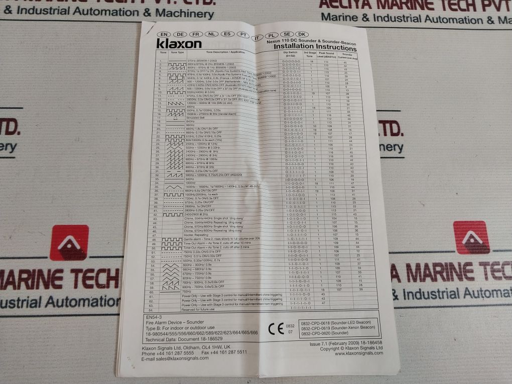 Klaxon 18-980554 Sounder 10-60V Dc