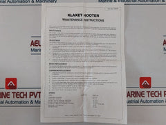Klaxon Klaxet 1010 Hooter 230/250V Ac