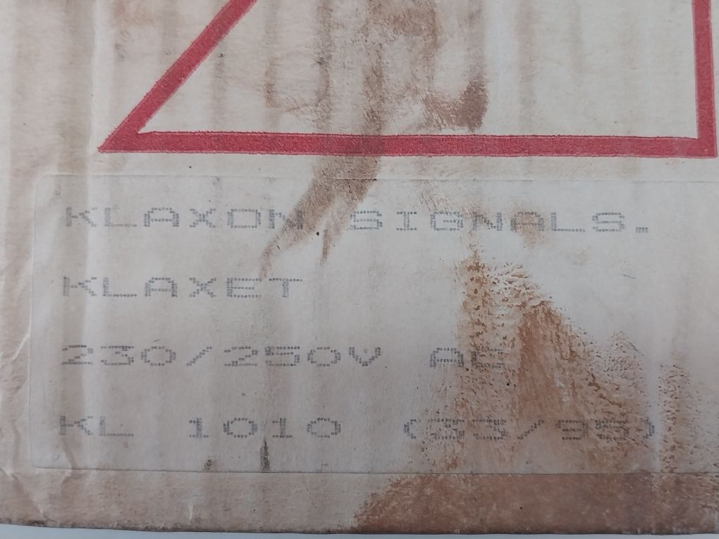 Klaxon Klaxet 1010 Hooter 230/250V Ac