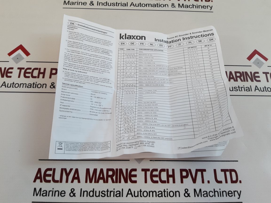 Klaxon Pss-0063 White Alarm Siren
