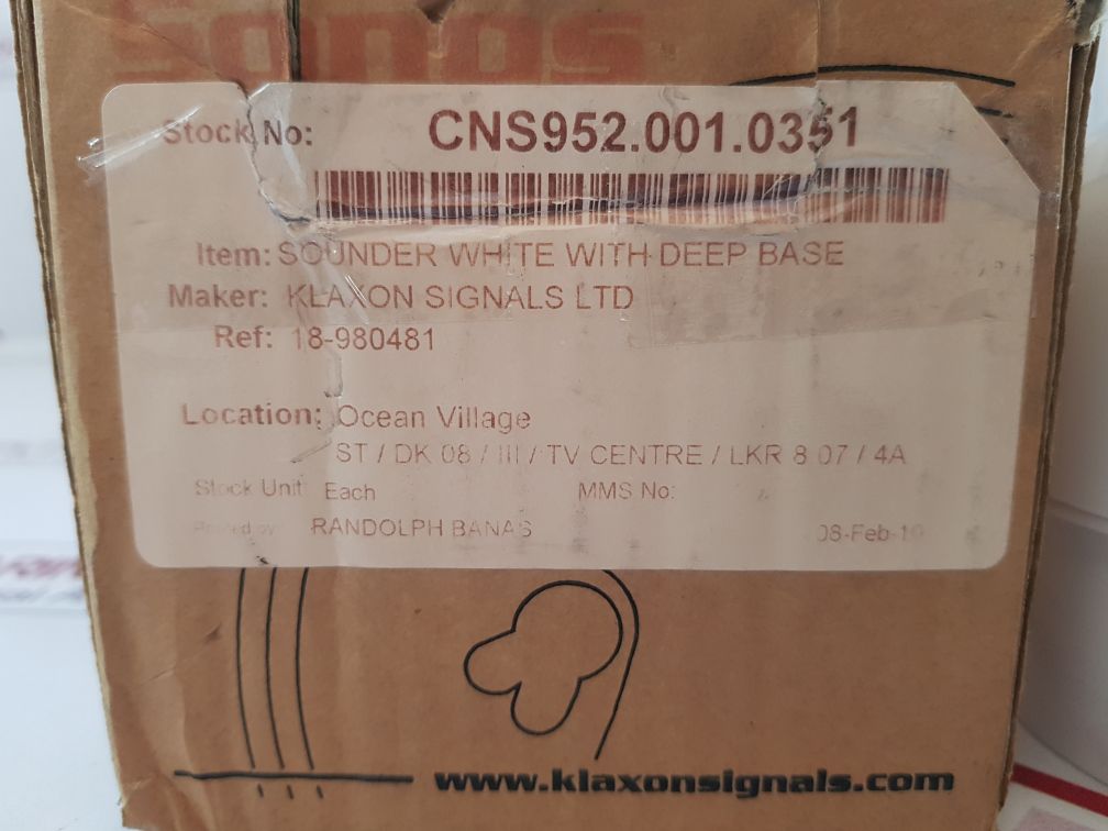 Klaxon Signals 18-980481 Sounder White With Deep Base
