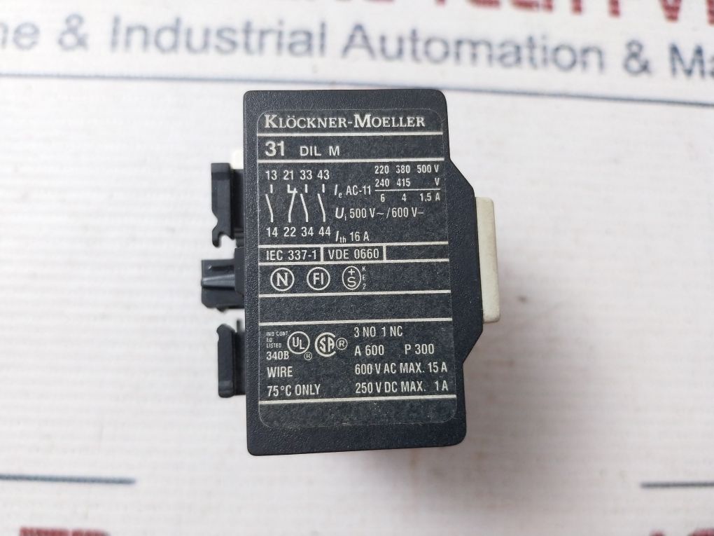 Klockner-moeller 31 Dil M Auxiliary Contact