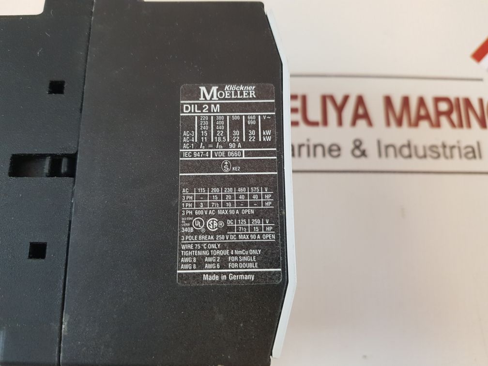Klockner-moeller Dil 2 M Contactor 200...220V 60Hz

